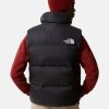 Gilet Retro Nuptse in Tessuto Ripstop Lucido Nero