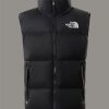 Gilet Retro Nuptse in Tessuto Ripstop Lucido Nero