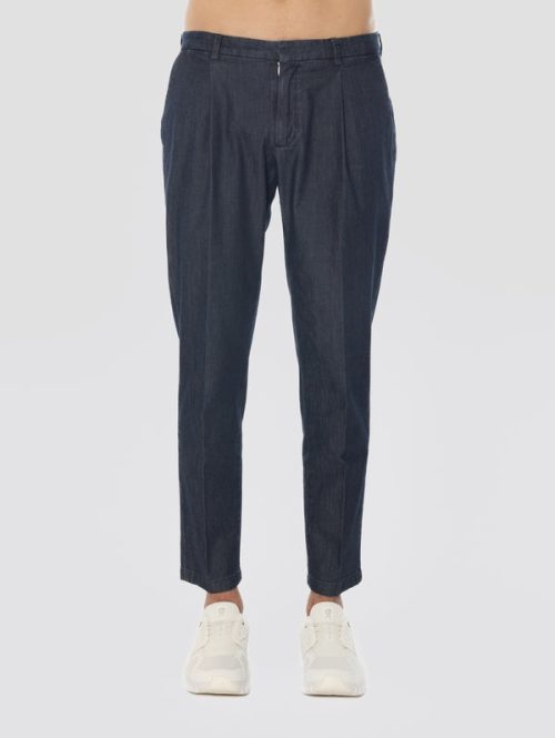 4X4A0358_600x.jpg Pantaloni con Pince in denim Tiberio Blu