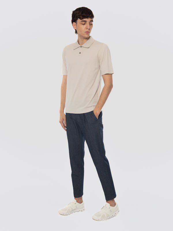 Pantaloni con Pince in denim Tiberio Blu