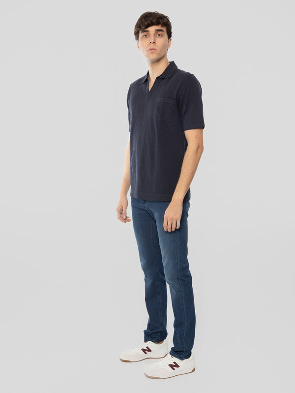 Jeans Regular in Tela Soft Ravello Indaco
