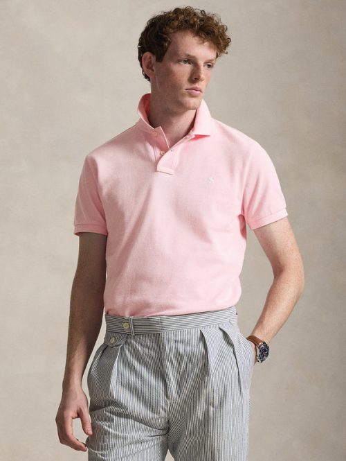 Polo Maniche Corte in Cotone Rosa