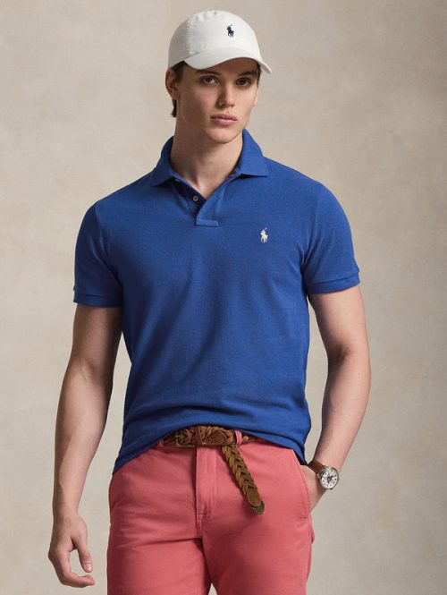 Polo Maniche Corte in Cotone Blu