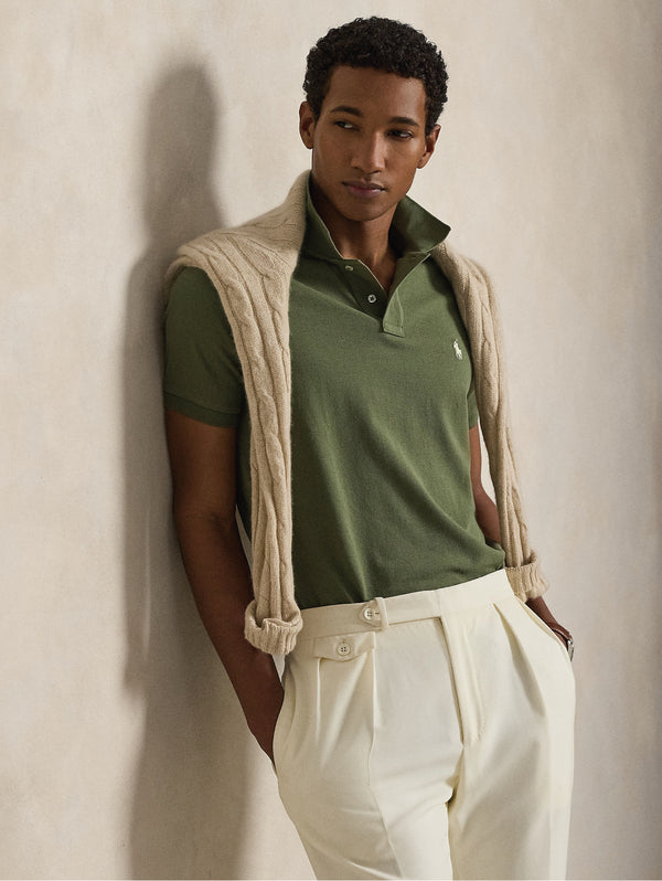 Polo Maniche Corte in Cotone Verde