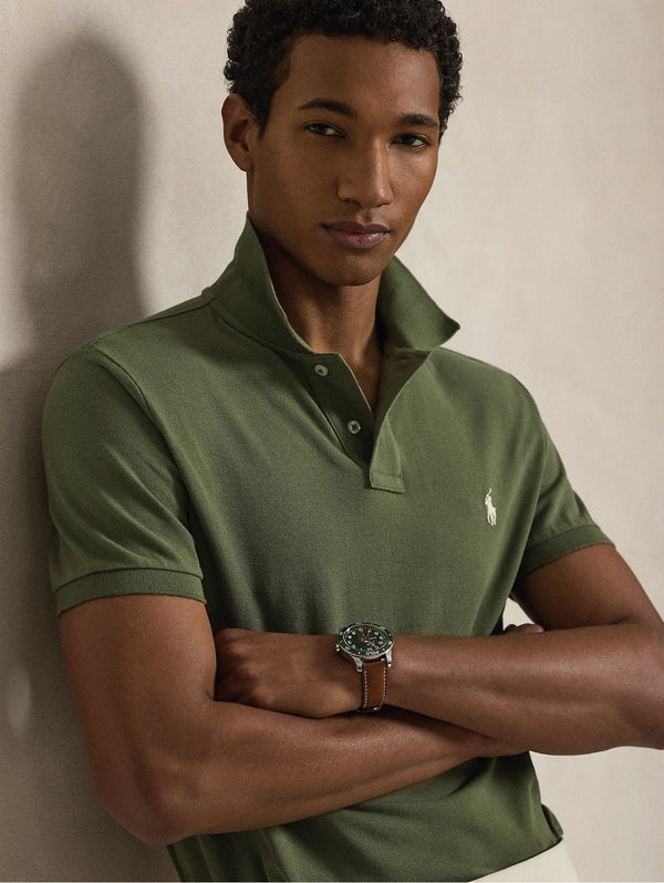 Polo Maniche Corte in Cotone Verde