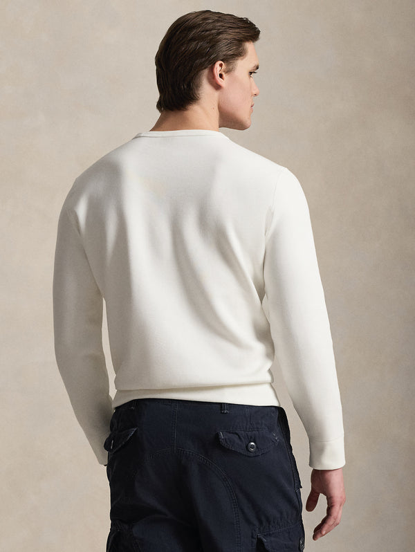 Felpa Girocollo in Maglia Doppia Bianco