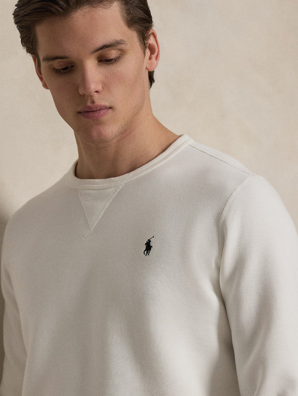 Felpa Girocollo in Maglia Doppia Bianco