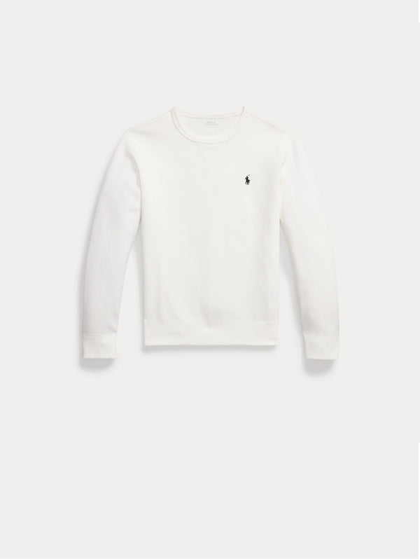 Felpa Girocollo in Maglia Doppia Bianco