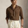 710966294-514-_2_600x.jpg Camicia in Lino Custom Fit Marrone