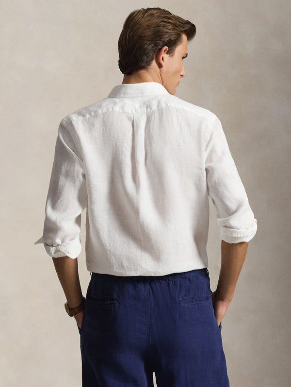Camicia in Lino Custom Fit Bianco
