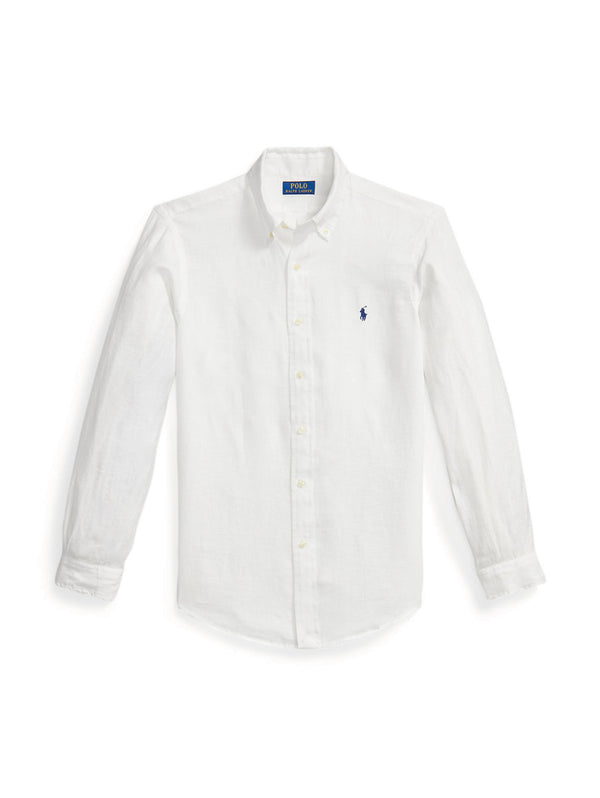 Camicia in Lino Custom Fit Bianco