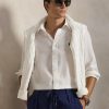 Camicia in Lino Custom Fit Bianco
