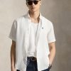 Camicia in Lino Maniche Corte Bianco