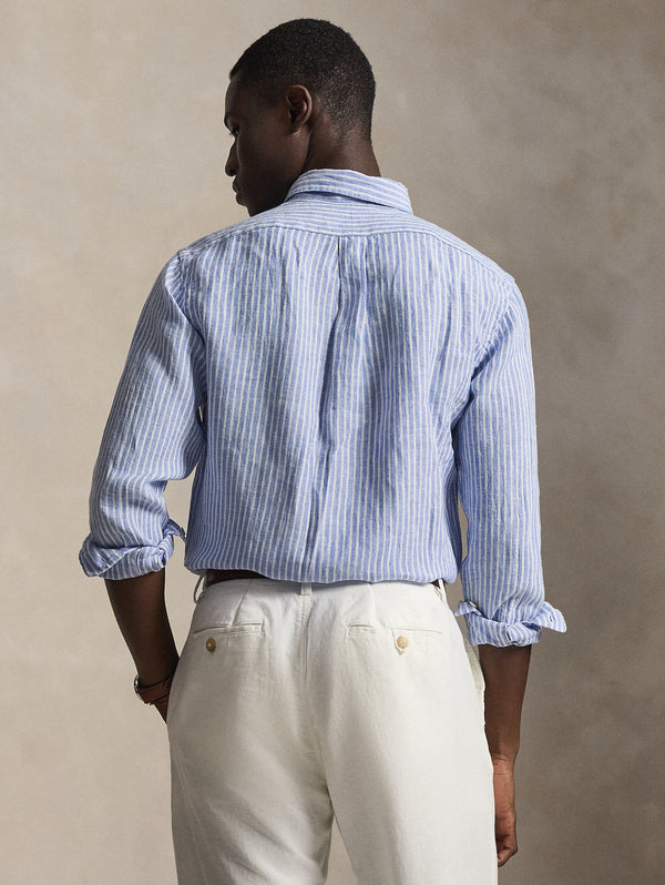 710982143-001_4_600x.jpg Camicia in Lino Custom Fit a Righe Blu/Bianco