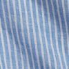 Camicia in Lino Custom Fit a Righe Blu