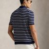 Polo in Maglia Regular Fit a Righe Blu/Bianco