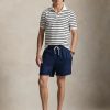 Polo in Maglia Regular Fit a Righe Bianco/Blu