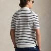 Polo in Maglia Regular Fit a Righe Bianco/Blu