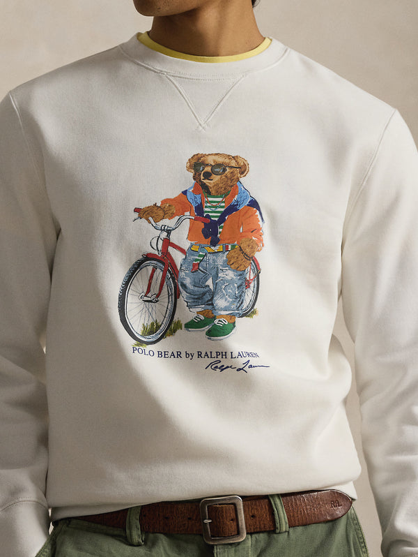 710B14616001_5_600x.jpg Felpa Girocollo con Polo Bear Bianco