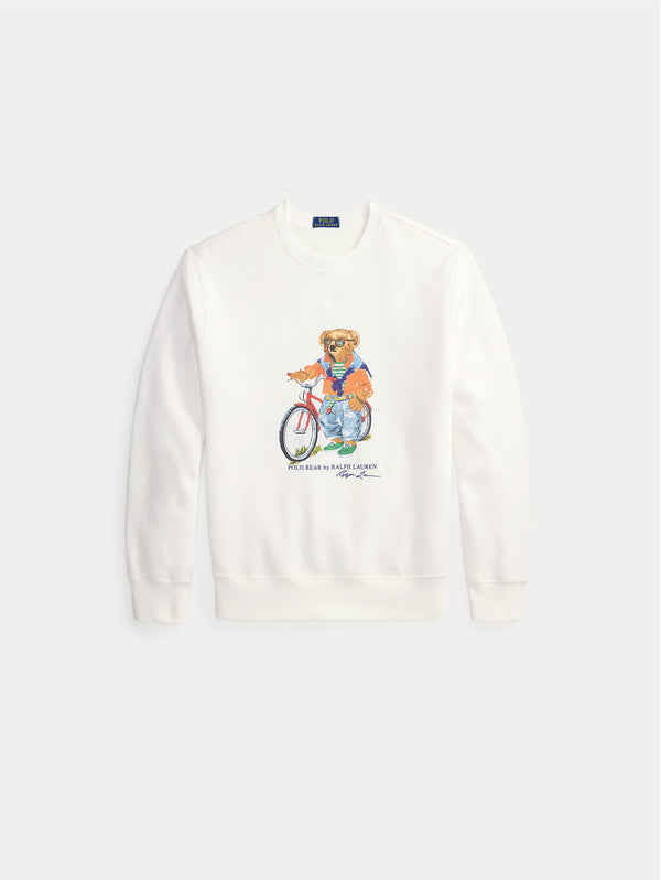 710B14616001_600x.jpg Felpa Girocollo con Polo Bear Bianco