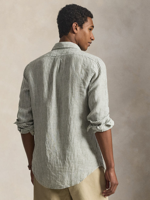 710B15594-001-_6_600x.jpg Camicia in Lino Custom Fit a Righe Verde/Bianco