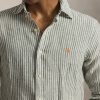 710B15594-001-_7_600x.jpg Camicia in Lino Custom Fit a Righe Verde/Bianco