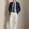 Camicia in Lino Custom Fit a Righe Celeste/Bianco