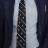 Camicia in Lino Custom Fit a Righe Celeste/Bianco