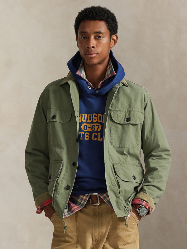 710P03885_2_600x.jpg Overshirt in Cotone Canvas Vintage Verde