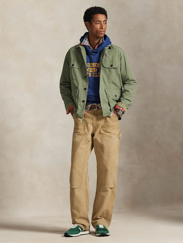 710P03885_3_600x.jpg Overshirt in Cotone Canvas Vintage Verde