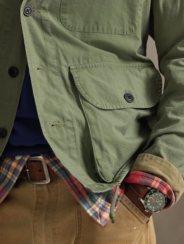 710P03885_5_600x.jpg Overshirt in Cotone Canvas Vintage Verde