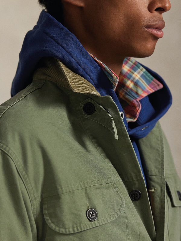 710P03885_6_600x.jpg Overshirt in Cotone Canvas Vintage Verde