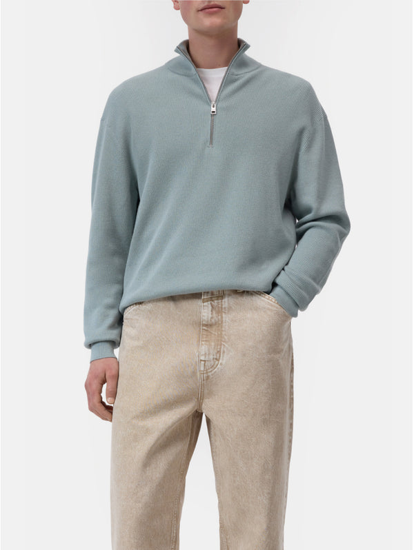 86063-97P-22_4_600x.jpg Maglia Mezza Zip in Cotone e Cashmare Acqua