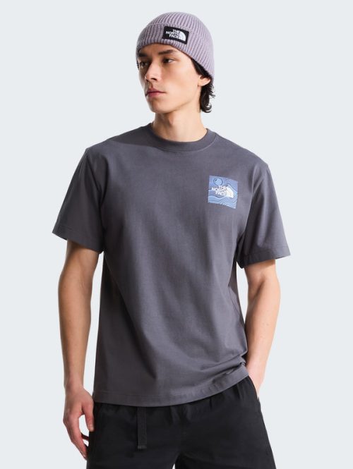 T-shirt in Cotone con Stampa Mountain Escape Antracite