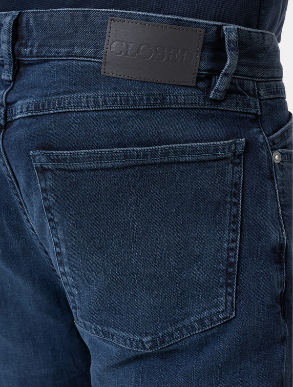Jeans Slim in Cotone Organico Blu Notte