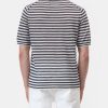 Maglia in Misto Lino a Righe Blu/Bianco