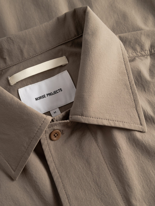 Overshirt con Tasca sul Petto Beige