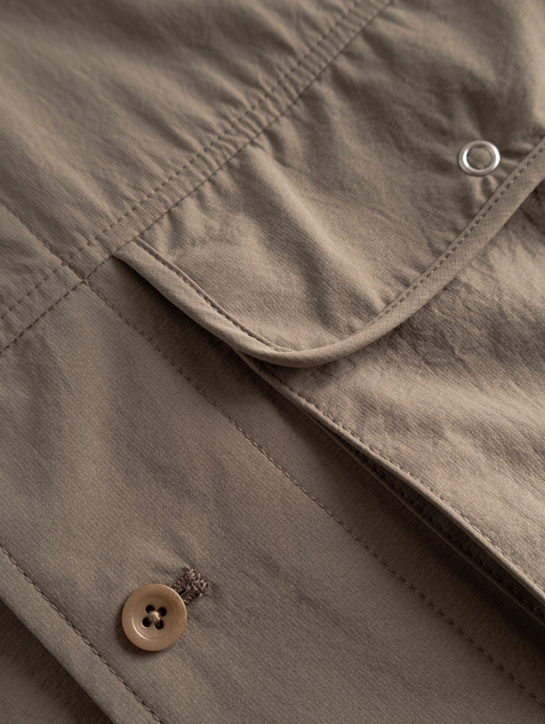 Overshirt con Tasca sul Petto Beige