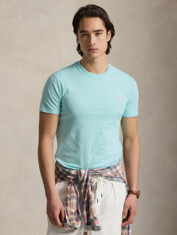 T-shirt Girocollo Custom Slim Fit Acqua