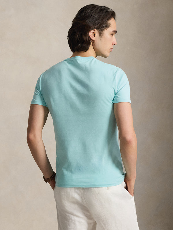 T-shirt Girocollo Custom Slim Fit Acqua