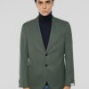 Giacca Sfoderata in Lana Oxford Verde
