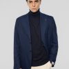 Giacca Sfoderata in Lana Oxford Blu