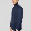 Giacca Sfoderata in Lana Oxford Blu