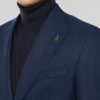 Giacca Sfoderata in Lana Oxford Blu
