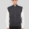Gilet in Lana taglio Bomber Antracite
