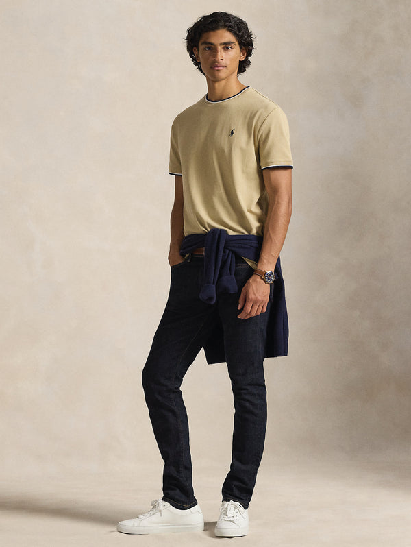 beige_piquet_3_600x.jpg T-shirt in Jersey Mesh Classic Fit Beige