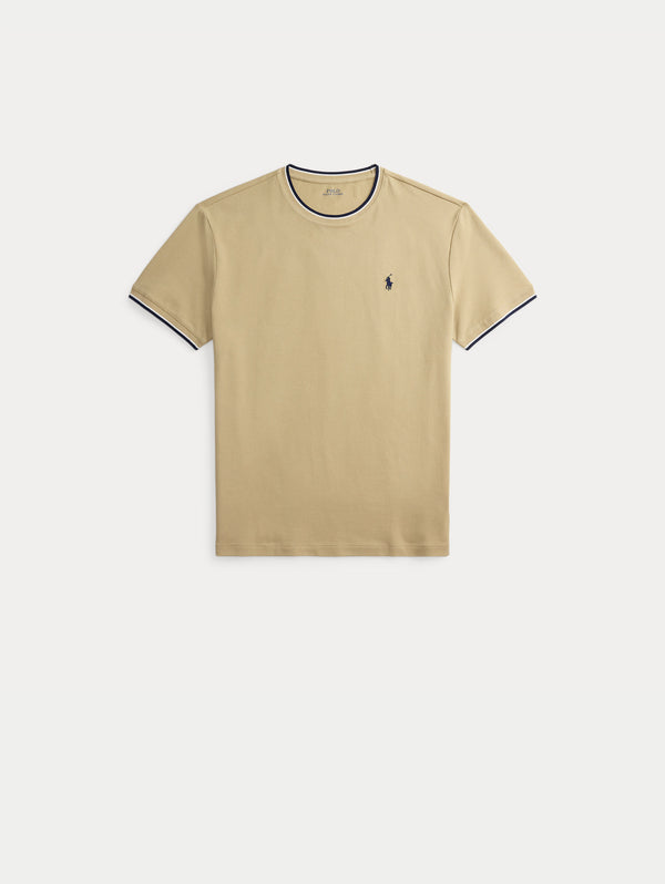 beige_piquet_600x.jpg T-shirt in Jersey Mesh Classic Fit Beige