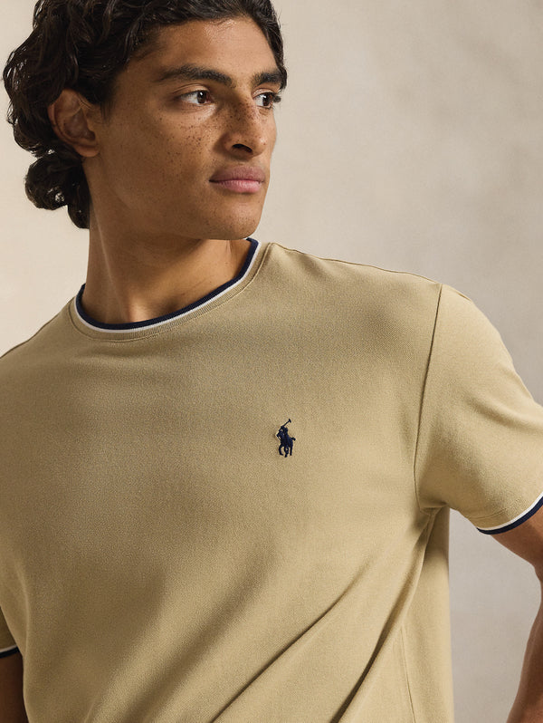 beige_piquet_6_600x.jpg T-shirt in Jersey Mesh Classic Fit Beige