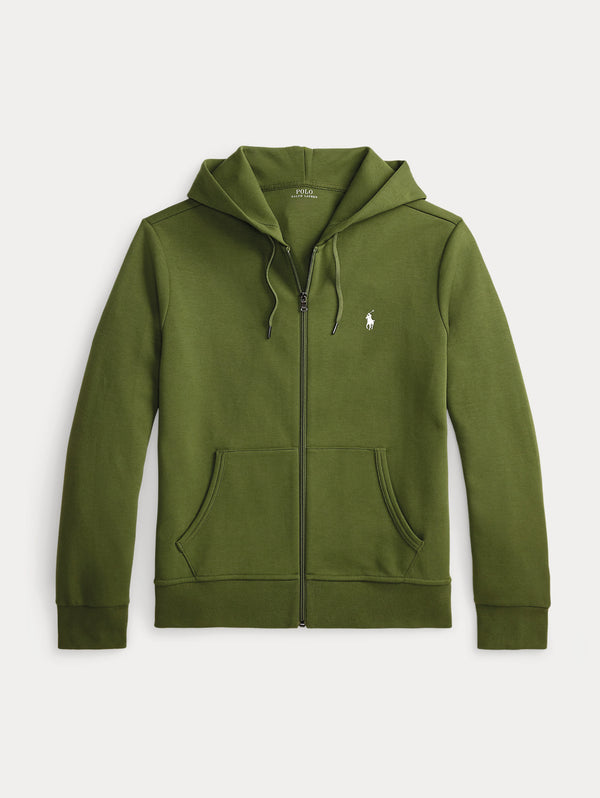 felpaverde_7_600x.jpg Felpa con Cappuccio e Zip in Maglia Doppia Verde Oliva