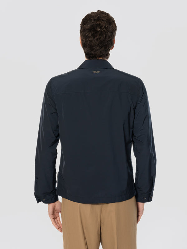 Overshirt in Microfibra Sfoderata Blu